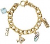 Juicy Couture Gold SURFER'S BEACH SUN SURF PARADISE 5 Charm BRACELETin Gift Box