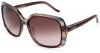 Just Cavalli Women's JC257 Oversized Sunglasses,Brown Striped Green Frame/Gradient Brown Lens,one size