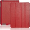 INVELLOP RED Leatherette Cover Case for iPad 2 / iPad 3 / The new iPad (Built-in magnet for sleep/wake feature)