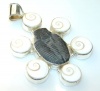 Fossil Women Silver Tone Pendant 31.30g (color: brown, dim.: 3 1/8, 1 7/8, 1/4 inch). Fossil, Shell Crafted in Silver Tone Metal only ONE pendant available - pendant entirely handmade by the most gifted artisans - one of a kind world wide item - FREE GIFT