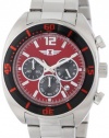 I By Invicta Men's 90232-003 Chronograph Red Dial Stainless Steel Watch