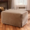 Sure Fit Stretch Stripe Ottoman Slipcover, Brown