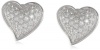 Sterling Silver Simulated Diamond Pave Heart Earrings