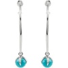 CleverEve Designer Series Missoma Sterling Silver Checkerboard Hoop Earrings in Turquoise w/ Box 50mm