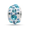 Blue Kaleidoscope Crystal Bead In Sterling Silver