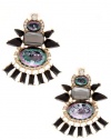 TRENDY FASHION OVAL CUT EPOXY JEWEL POINT EARRING BY FASHION DESTINATION | (Black)