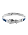 MICHAEL Michael Kors Silver Tone Navy Epoxy Buckle Bangle Bracelet