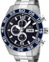 Invicta Men's 1013 II Collection Stainless Steel Dark Blue Dial Watch