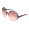 OCEANIC Color Lens Women Vintage Round Clear Oversized Sunglasses BLUE/PINK