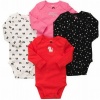 Carter's Baby Girls 4 Pack Long Sleeve Bodysuits -Mommy Loves Me - 12 Months