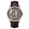 Fossil Men's ME1098 Brown Leather Strap Textured Taupe Cutaway Analog Dial Chronograph Watch