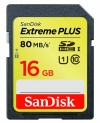 SanDisk Extreme 16 GB SDHC Class 10 UHS-1 Flash Memory Card 80MB/s (SDSDXS-016G-X46)