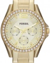 Fossil Women's ES3203 Riley Multifunction Gold-Tone Stainless Steel Watch