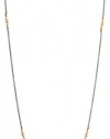 Mizuki Oxidized Silver Chain Necklace with 14k Gold Beads, 26