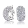 Bling Jewelry CZ 7 Row Half Hoop Huggie Clip On Earrings