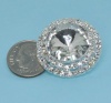 Round Bold Rhinestone Center with Tow Lines Diamonites Clip-on Earrings