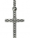 Sterling Silver 925 Large Hardcore Metal Snake Skin Thin Cross Pendant, 1 Inch