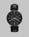 Burberry Black Dial Chronograph Black Leather Mens Watch BU9382