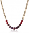 Red Potato Freshwater Pearl, Swarovski Elements and Gold Tone Chain Necklace, 16+2 Extender