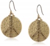 Lucky Brand Gold-Tone Peace Earrings