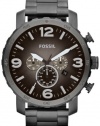 Fossil Men's JR1437 Nate Chronograph Smoke Stainless Steel Watch