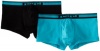 Papi Men's Cotton Stretch 2 Pack Solid Brazilian Trunk Brief, Caribe/Black, Small