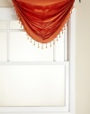 Stylemaster Tribeca Faux Silk Grommet Waterfall Valance with Beaded Trim, Mandarin, 36 by 37-Inch