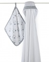 aden + anais Muslin Hooded Towel & Washcloth Set, Twinkle