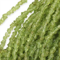 Green Peridot Gems Chips 3-4mm/34 Inch Strand of Beads