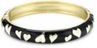 Betsey Johnson Black and White Heart Bangle Bracelet