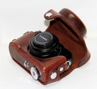 MegaGear Ever Ready Protective Dark Brown Leather Camera Case, Bag for Panasonic Lumix Lx7