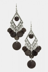 Trendy Fashion Jewelry - Round Disc Earrings - By Fashion Destination (Brown) | Free Shipping