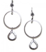 Clara Beau Sterling Silver Plated Open Teardrop Petite Hoop Dangle Earrings