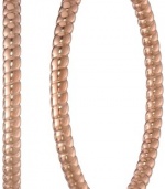 Rose Gold-Plated Stainless Steel Textured Hoop Earrings (2.38)