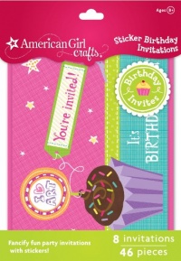 American Girl Crafts Sticker Birthday Invitations