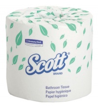 Kimberly Clark 04460 Scott 2-Ply Standard Roll Bathroom Tissue, 4.1 Length x 4 Width, White (Case of 80 Rolls)