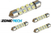 Zone Tech 4pcs 42mm 8-smd 1.72 12v Festoon Dome Light LED Bulbs 211-2 212-2 569 578 - White