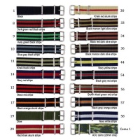 18mm Military James Bond-Style Nylon Watch Strap Band - Choose From 20 Colors Style: 14 Navy red