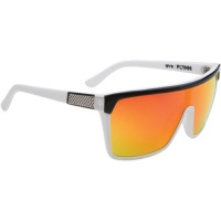 Spy Flynn Sunglasses - Spy Optic Core Collection Fashion Eyewear - Black/White/Grey with Red Flash Mirror / One Size Fits All