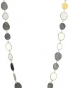 GURHAN Contour Organic Long Dark and White Silver with Gold Necklace