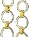 GURHAN Hoopla Long Drop Dark and White Silver with Gold Hoop Earrings