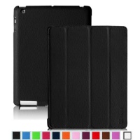 Fintie Leatherette SmartShell Case for Apple iPad 4th Generation with Retina Display, iPad 3 & iPad 2 (Automatic Sleep/Wake Feature) - Black