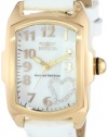 Invicta Women's 15115 Lupah 18k Gold Ion-Plated Stainless Steel and White Leather Strap Watch