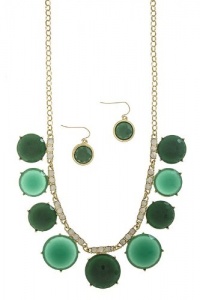 Trendy Jewelry - CRYSTAL CHAIN JEWEL NECKLACE SET- By Fashion Destination | Free Shipping (Green)