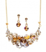 c.A.K.e by Ali Khan Jewelry Set, Champagne Glass Bead Cluster Necklace and Drop Earrings Set