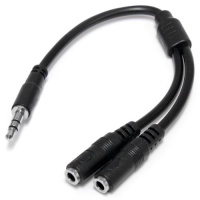 StarTech.com MUY1MFFS 3.5mm Male to 2 x 3.5mm Female Slim Stereo Splitter Cable