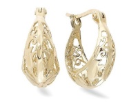 Giani Bernini 24K Gold Over Sterling Silver Filigree Hoop Earrings