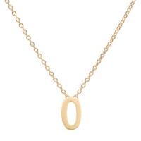 Lucky Number 0 Necklace - Gold Tone Matte: Final Sale Lucky Number 0 Necklace - Gold Tone Matte: Fi