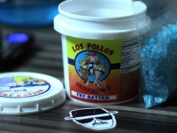 Los Pollos Hermanos Fry Batter Mini Bucket Prop, Blue Sky Candy and Heisenberg Sticker -Breaking Bad