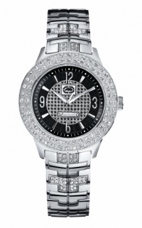 Marc Ecko Midsize E15073M1 King Crystal Accented Silver-Tone Bracelet Watch